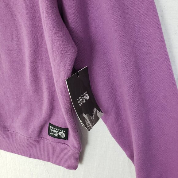NWT Mountain Hardwear MHW Logo Label Crew Sweatshirt sz M Organic Cotton Purple - Picture 4 of 10